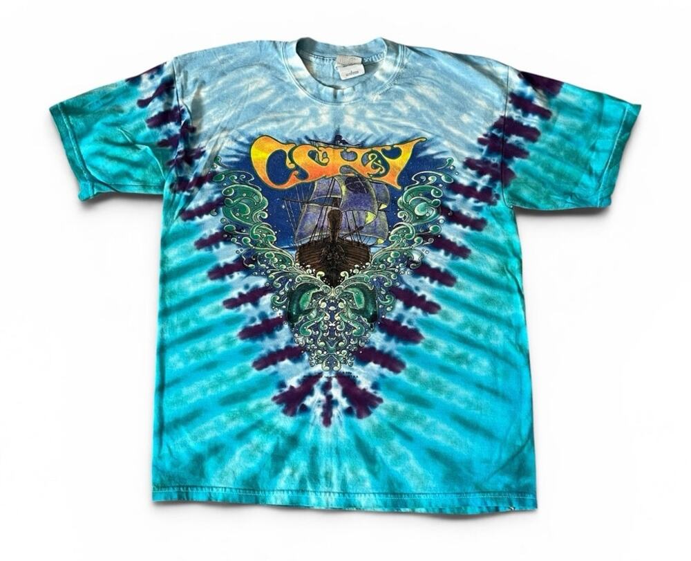Vintage Y2K 2000 CSN&Y Crosby Stills Nash Young Tie Dye Band T-Shirt L
